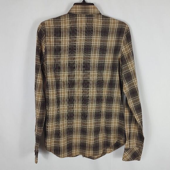 Blaser Twill Blouse Button Front Shirt Size 42 Tan - Picture 7 of 8